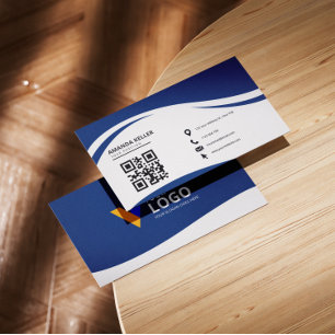 Simple Minimalist Blue Business Card