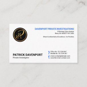 Simple Minimalist Blue Footprint Buttons P I Business Card