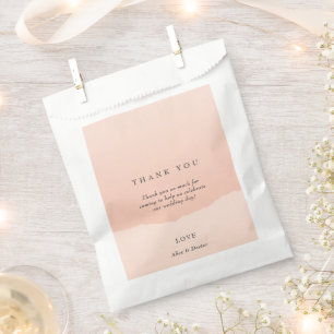Simple Minimalist Blush Colourful Wedding Thank Yo Favour Bag