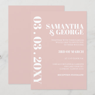 Simple Minimalist Blush Modern Wedding Invitation