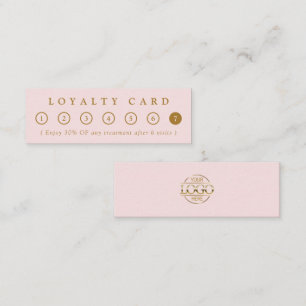 Simple Minimalist Blush Pink Business Logo Salon Loyalty Card