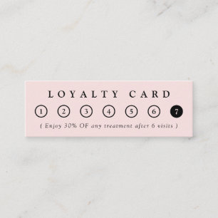Simple Minimalist Blush Pink Business Logo Salon Loyalty Card