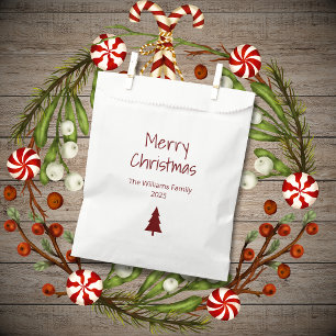 Simple Minimalist Boho Evergreen Christmas  Favour Bag