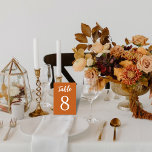 Simple Minimalist Boho Terracota White Wedding Table Number<br><div class="desc">For the modern, elegant and minimalist couple. This is simple yet versatile; all typography is customisable, as well as the boho terracota background. For you to choose the font, font size and even table name if desired. (Please do not use copyrighted names) to match your wedding or special event decor....</div>
