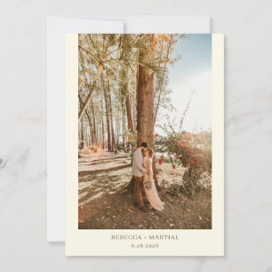 Simple Minimalist Boho Wedding 2 Photos Invitation