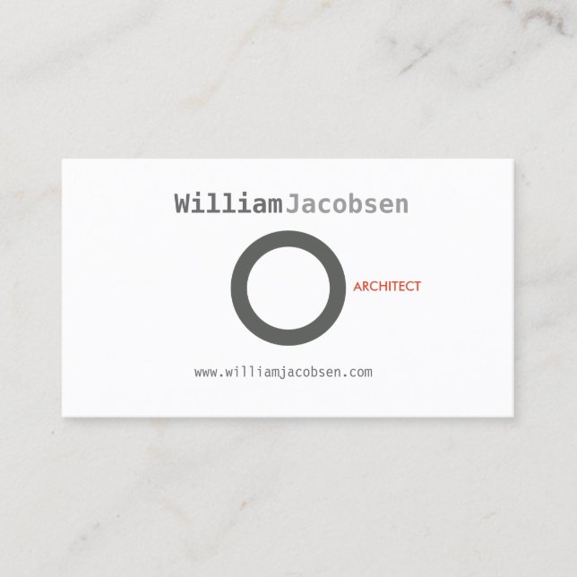 Simple Minimalist Bold Grey Circle Business Card (Front)