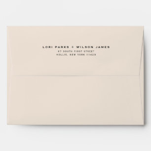 Simple Minimalist Bone Printed Return Address Envelope