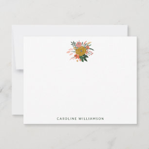 Simple Minimalist Botanical Flower Personalised Card