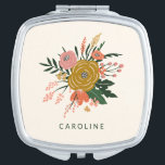 Simple Minimalist Botanical Flower Personalised Compact Mirror<br><div class="desc">Simple Minimalist Botanical Flower Personalised Compact Mirror</div>