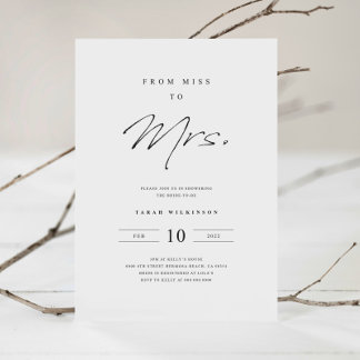 Simple Minimalist Bridal Shower Invitation