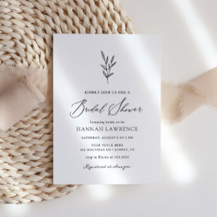 Simple Minimalist Bridal Shower Invitation