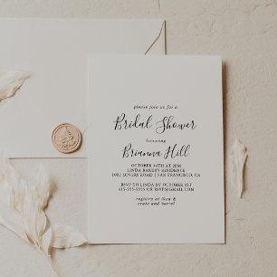 Simple Minimalist Bridal Shower Invitation