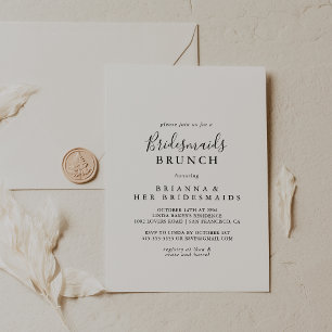 Simple Minimalist Bridesmaids Brunch Shower Invitation