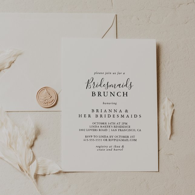Simple Minimalist Bridesmaids Brunch Shower Invitation (Creator Uploaded)