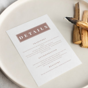 Simple Minimalist Brown Elegant Details Enclosure Card