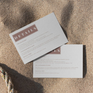 Simple Minimalist Brown Elegant Details Enclosure Card