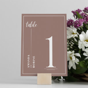 Simple Minimalist Brown Elegant Table Numbers