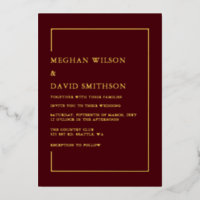Simple Minimalist Burgundy Modern Wedding  