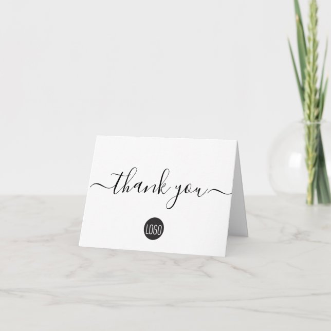 Simple Minimalist business customer appreciation  Thank You Card (Front)