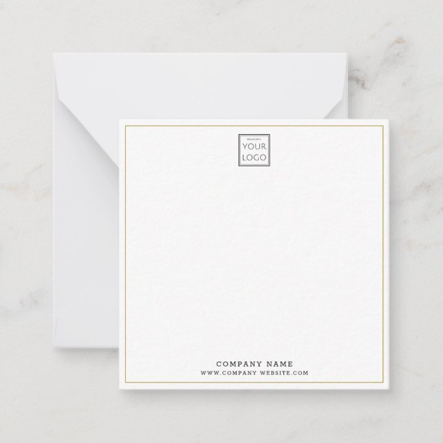 Simple Minimalist Business Logo Company Name Gold Card (Front)