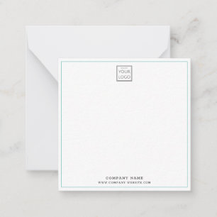 Simple Minimalist Business Logo Company Name Teal Card