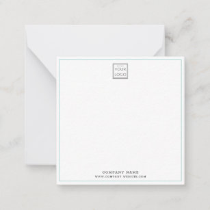 Simple Minimalist Business Logo Company Name Teal  Card