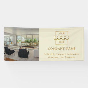 Simple Minimalist Business Logo Professional Vinyl Banner
