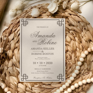 Simple Minimalist Caligraphy Wedding Invitation