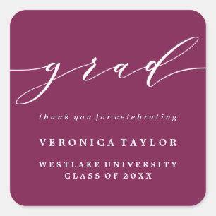 SIMPLE MINIMALIST CALLIGRAPHY GRADUATION STICKER
