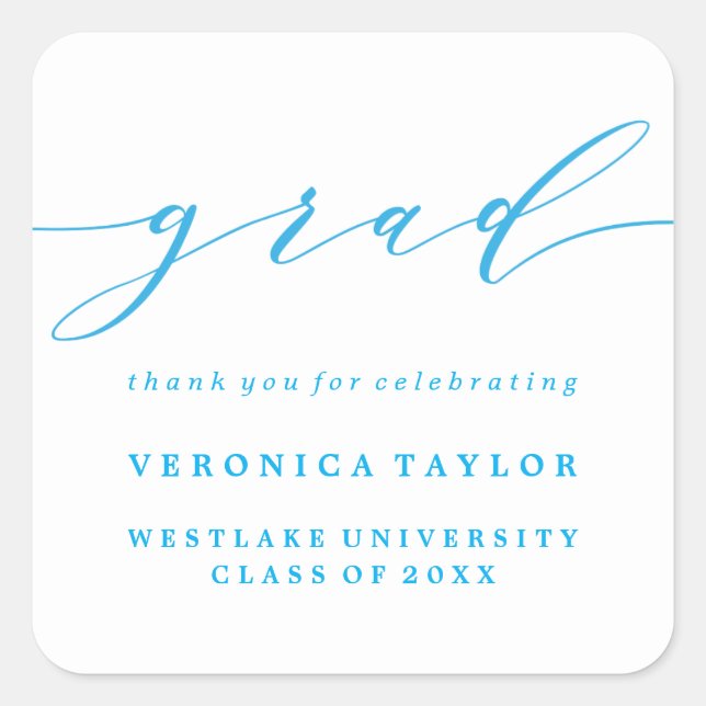 SIMPLE MINIMALIST CALLIGRAPHY GRADUATION STICKER (Front)