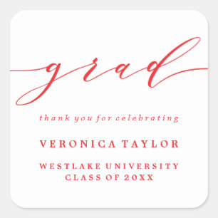 SIMPLE MINIMALIST CALLIGRAPHY GRADUATION STICKER