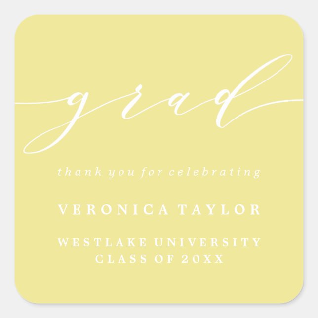 SIMPLE MINIMALIST CALLIGRAPHY GRADUATION STICKER (Front)