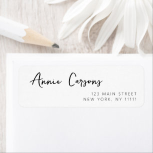 Simple Minimalist Calligraphy Return Address Label