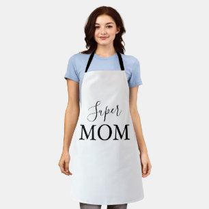 Simple Minimalist Calligraphy Super Mum  Apron