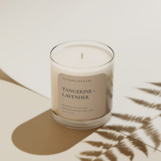 Simple Minimalist Carton Rustic Kraft Candle Square Sticker