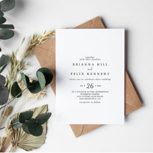 Simple Minimalist Casual Wedding Invitation