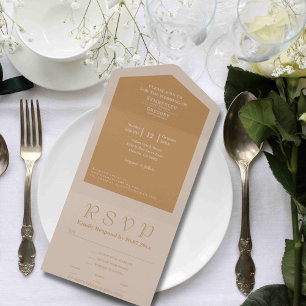 Simple Minimalist Champagne Brown Website Email All In One Invitation