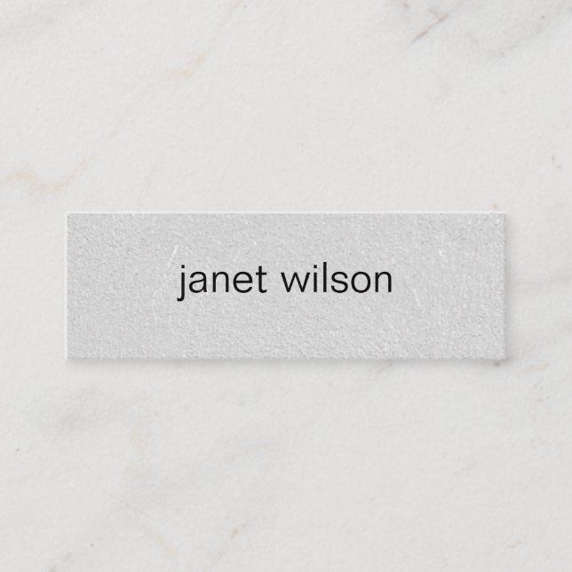 simple minimalist chic grey texture mini business card (Front)