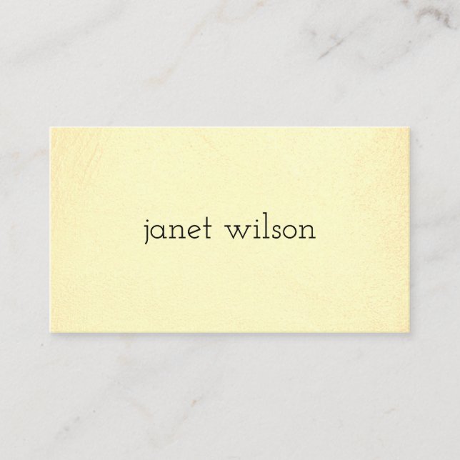 simple minimalist chic yellow texture business card (Front)