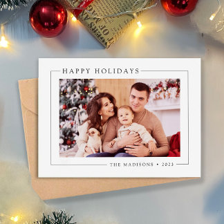 Simple Minimalist Christmas Family Holiday Card
