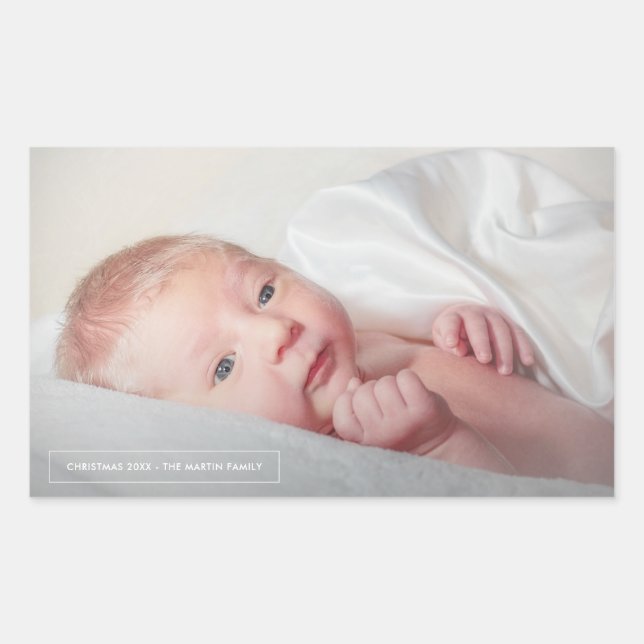 Simple Minimalist Christmas Photo Sticker (Front)