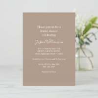 Simple Minimalist Classic Chic Brown Bridal Shower