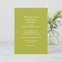 Simple Minimalist Classic Chic Lime Bridal Shower