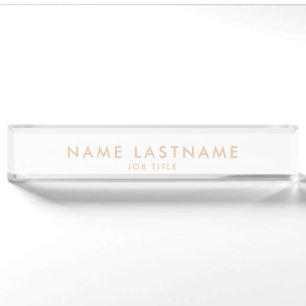 Simple Minimalist Classic Modern Personalised Nameplate