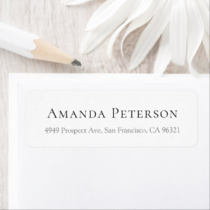 Simple Minimalist Classic White Return Address Label