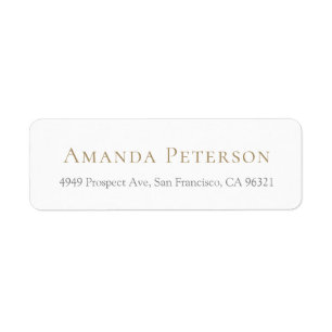 Simple Minimalist Classic White Return Address Return Address Label