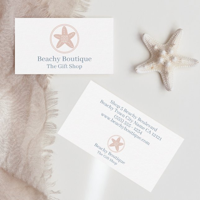 Simple Minimalist Coastal Style Boutique Business Card (Creator Uploaded)