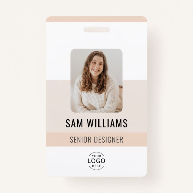 Simple Minimalist Company Employee Staff ID ID Badge (Front)