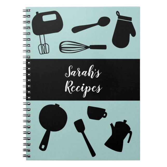 Simple minimalist cooking utensils recipe book (Front)