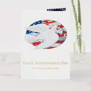 Simple Minimalist Corporate 4th of July USA Flag Foil Greeting Card
